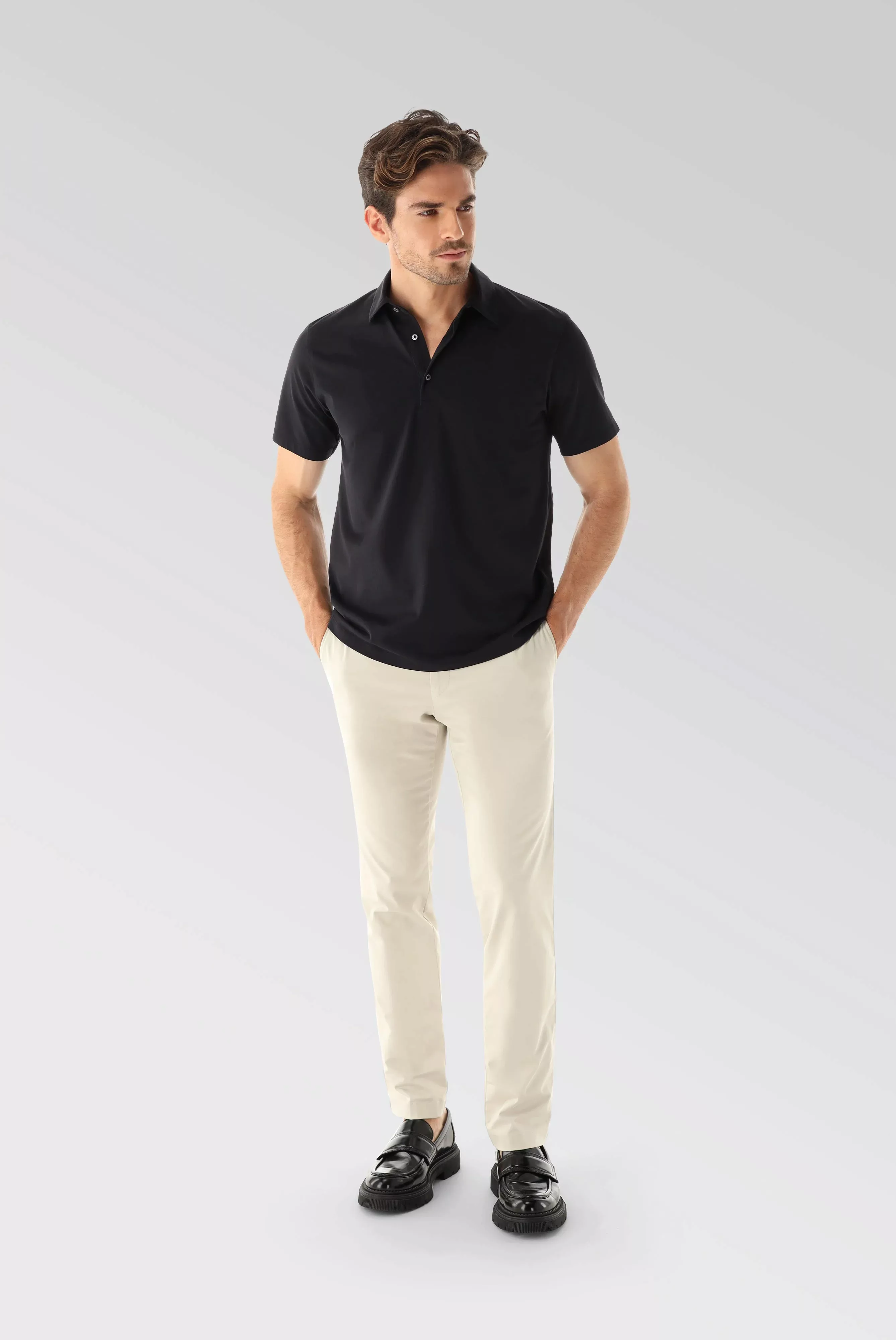 Jersey Poloshirt mit matter Optik günstig online kaufen