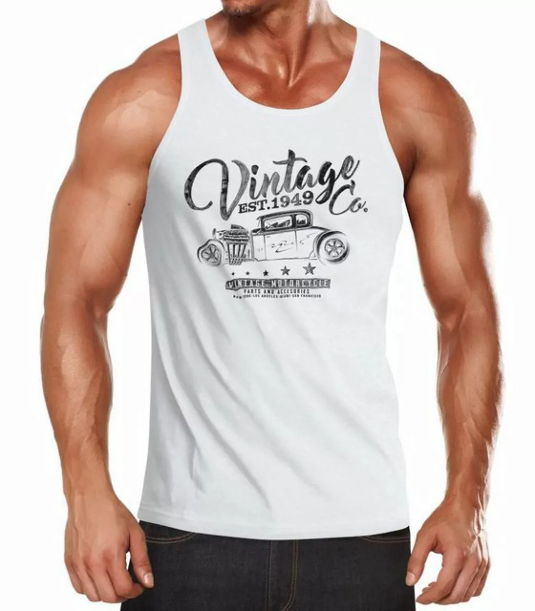 Neverless Tanktop Herren Tank Top Hot Rod Retro Auto Vintage Car Oldschool günstig online kaufen