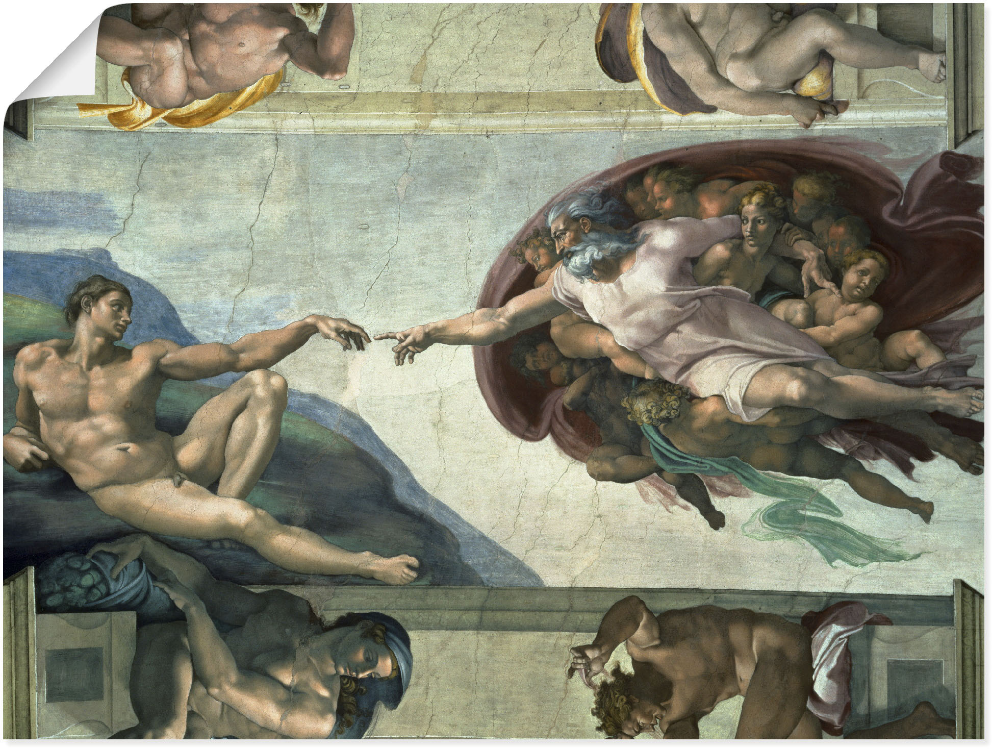 Artland Wandbild "Die Erschaffung des Adam", Religion, (1 St.), als Leinwan günstig online kaufen