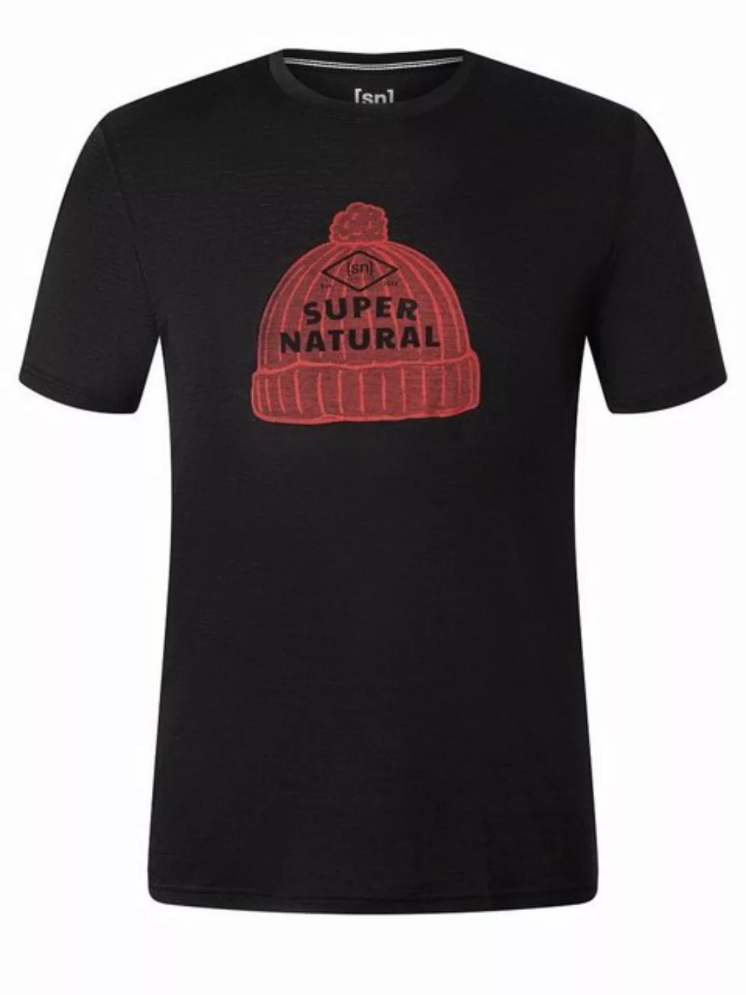 SUPER.NATURAL Print-Shirt Merino T-Shirt M BEANIE TEE formstabiler Merino-M günstig online kaufen