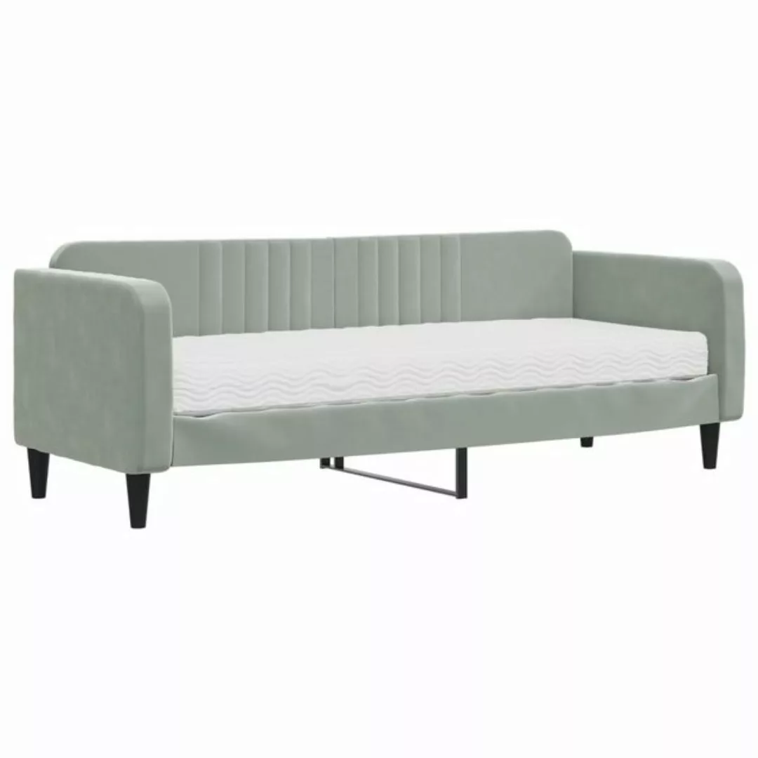 vidaXL Bett Tagesbett mit Matratze Hellgrau 80x200 cm Samt günstig online kaufen