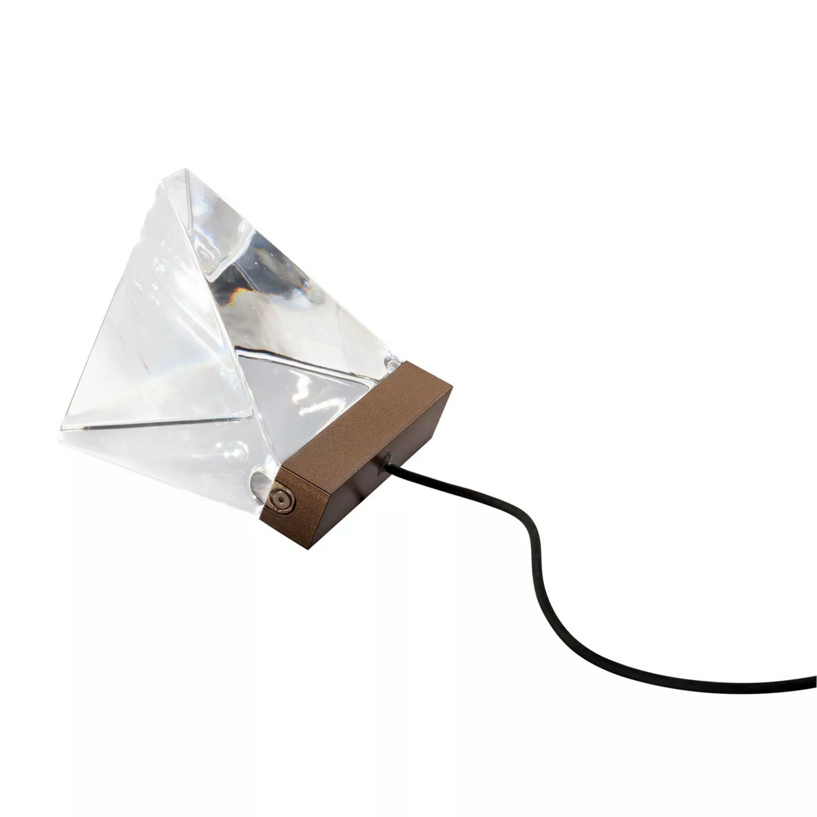 Fabbian Tripla - Kristall-LED-Tischleuchte, bronze günstig online kaufen