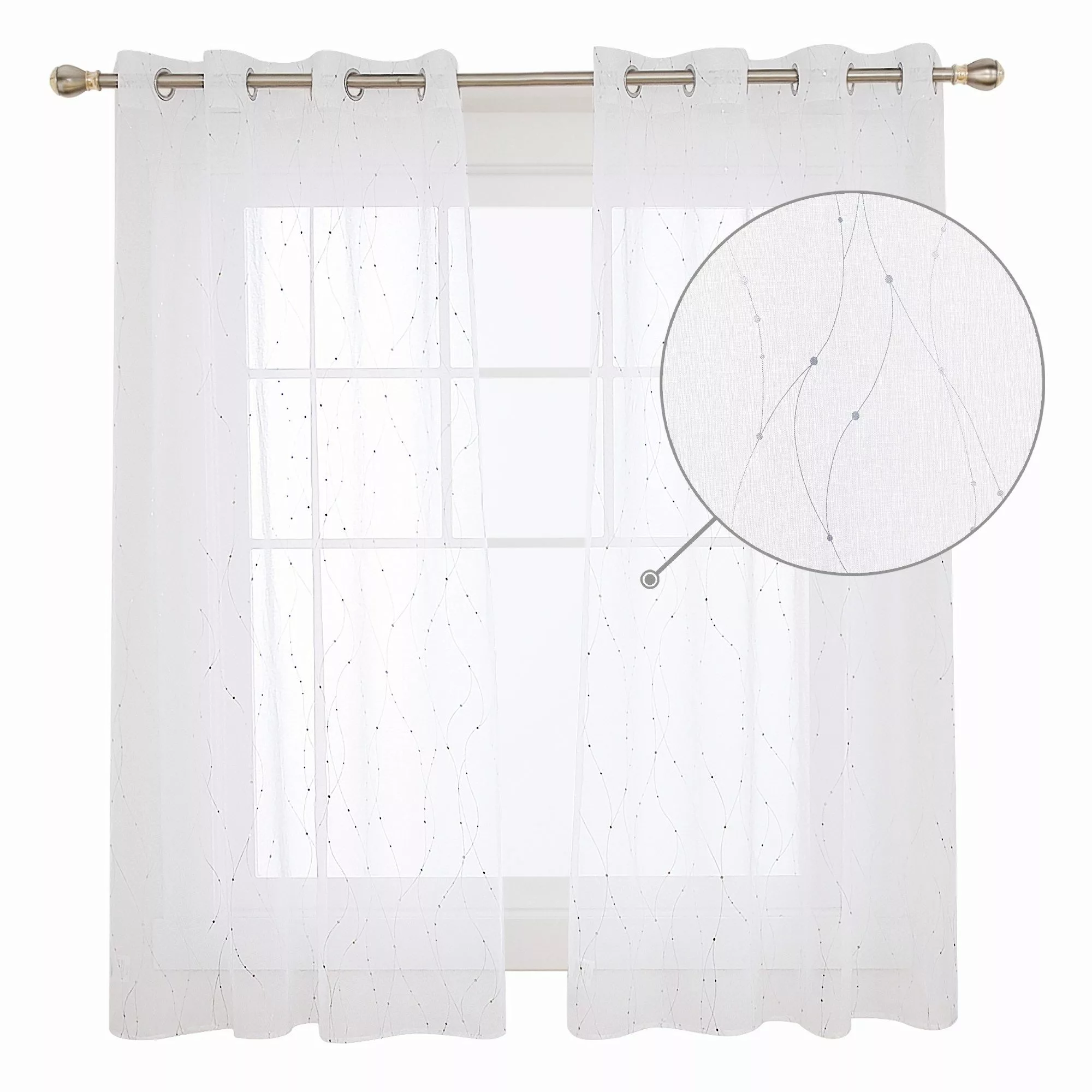 Deconovo Vorhang Voile Gardinen Ösenschal Transparent günstig online kaufen