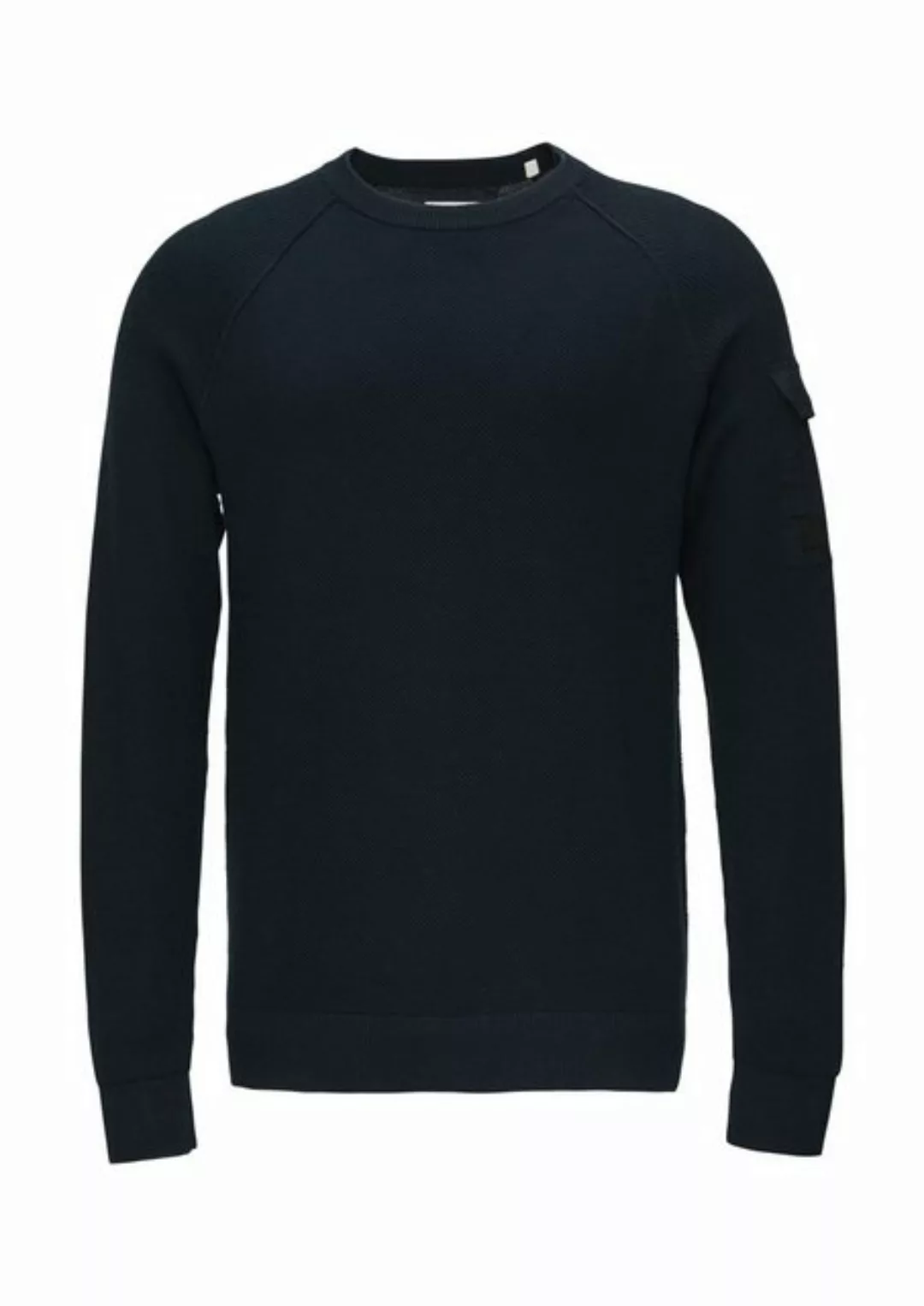 s.Oliver Strickpullover mit aufgesetzter Tasche am Arm günstig online kaufen