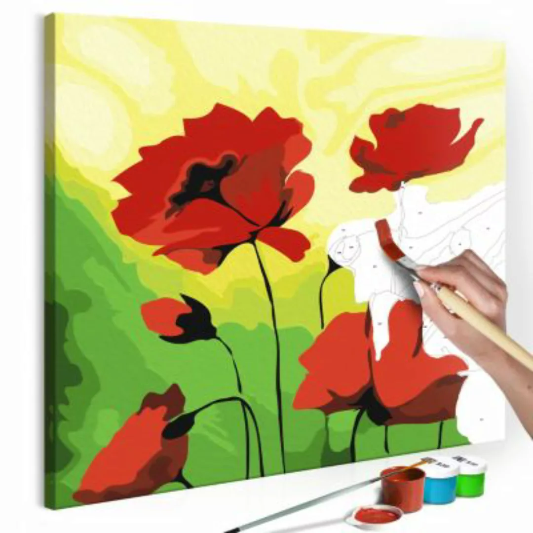artgeist Malen nach Zahlen Mohnblumen mehrfarbig Gr. 45 x 45 günstig online kaufen