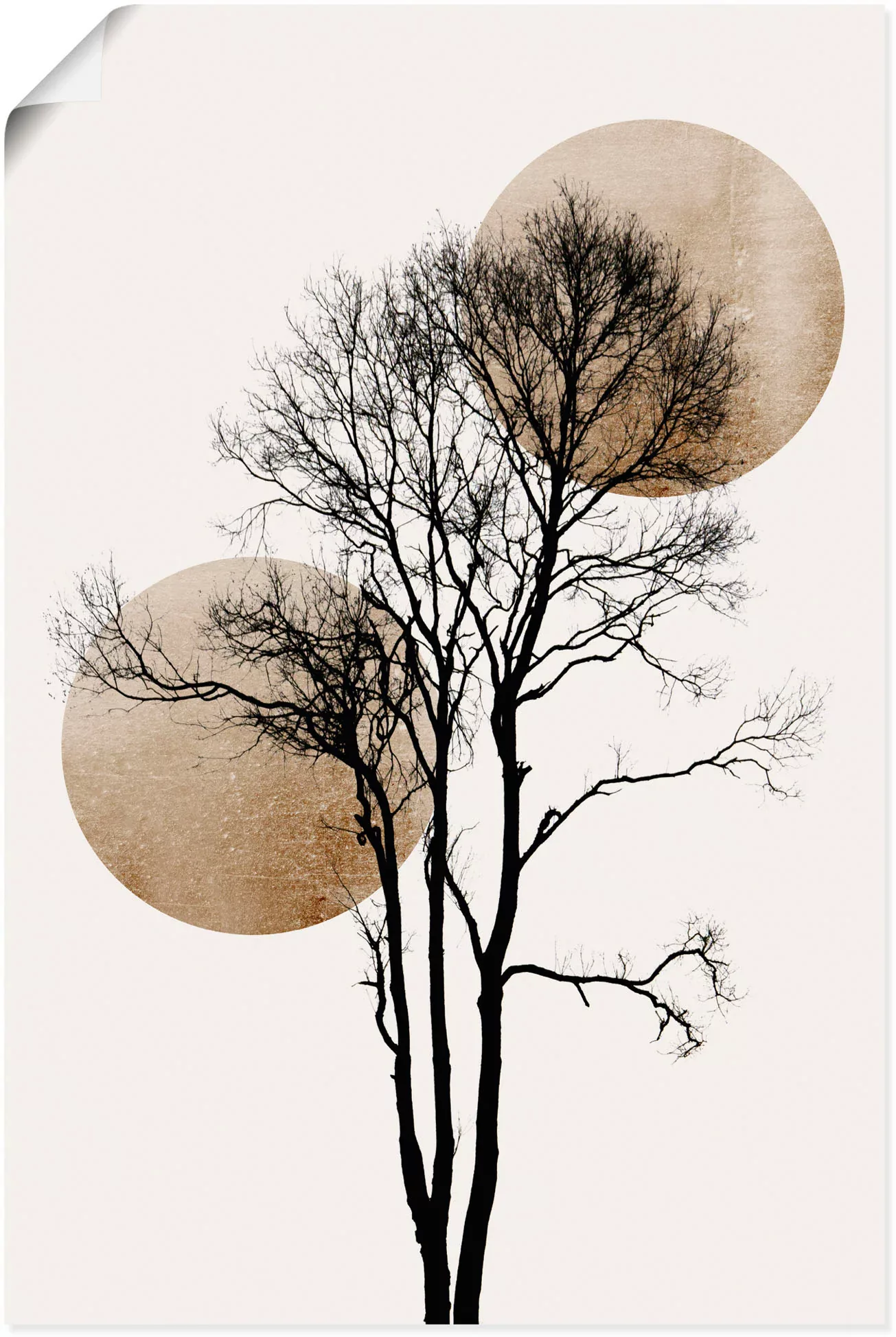 Artland Wandbild "Sonne und Mond versteckt", Baumbilder, (1 St.), als Alubi günstig online kaufen