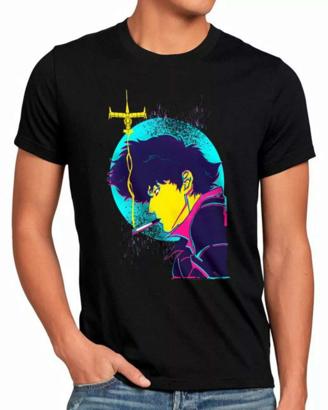 style3 Print-Shirt Herren T-Shirt Hunter in Space anime manga swordfish cow günstig online kaufen