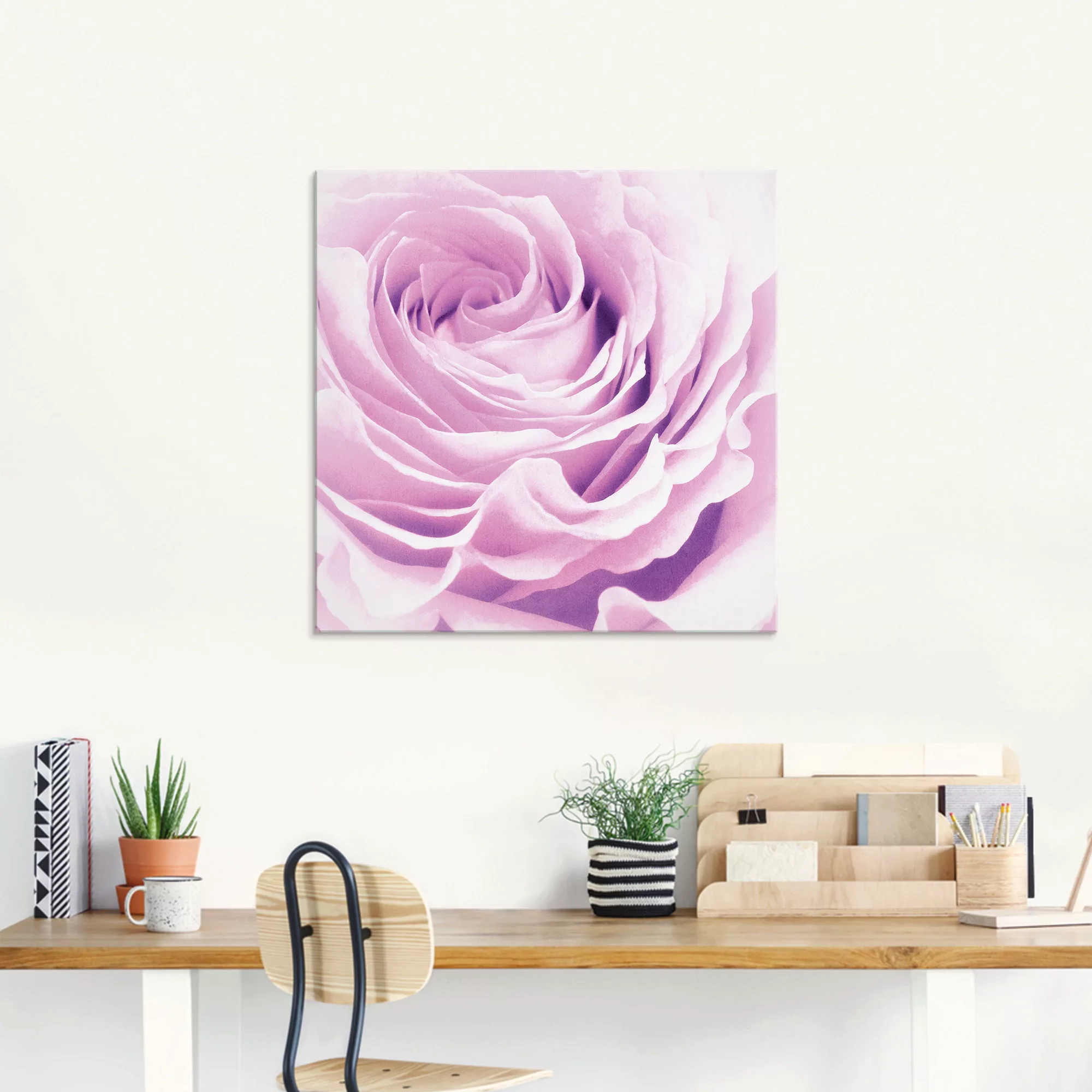 Artland Glasbild »Pastell Rose«, Blumen, (1 St.), in verschiedenen Größen günstig online kaufen