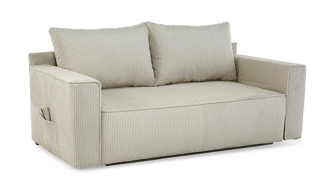 kleines Schlafsofa mit Bettkasten Cord Beige 188 cm breit RON günstig online kaufen