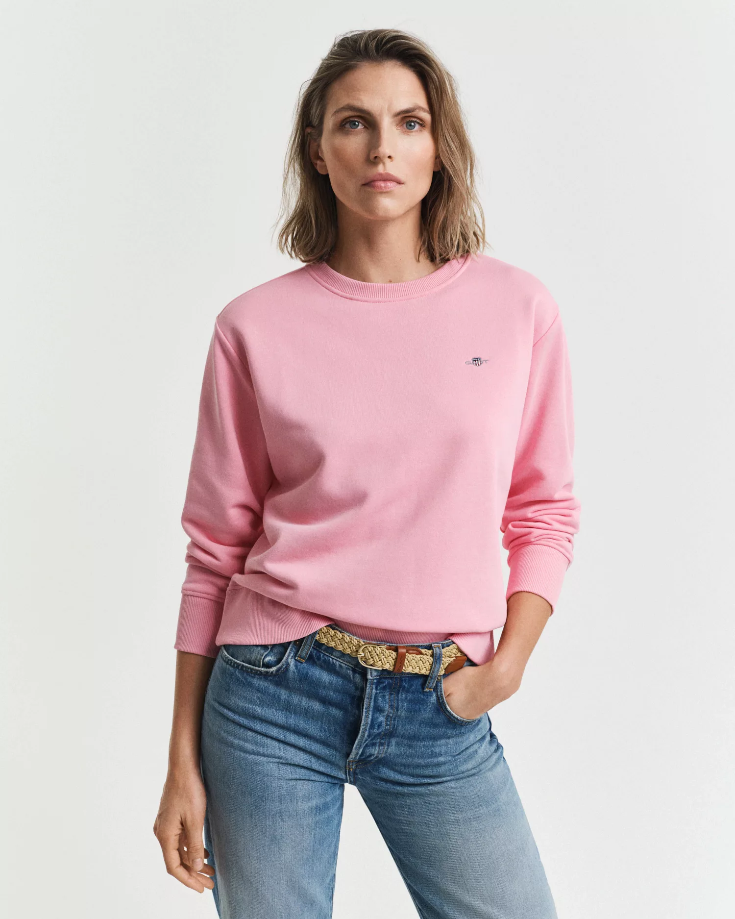 Gant Sweatshirt "SHIELD C-NECK SWEAT", Grafische GANT-Stickerei auf der Bru günstig online kaufen