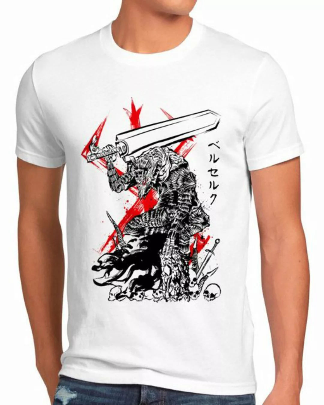 style3 Print-Shirt Herren T-Shirt Mighty Swordsman berserk anime manga japa günstig online kaufen