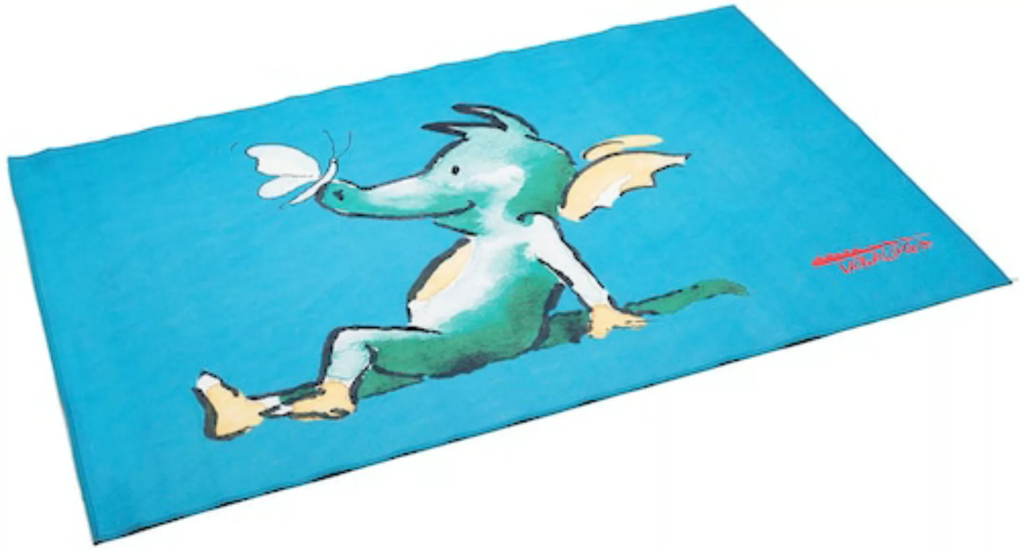 TABALUGA Kinderteppich »Drache Tabaluga hellblau«, rechteckig, bedruckt, wa günstig online kaufen
