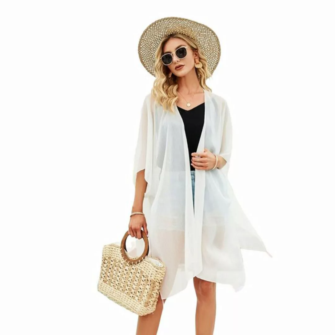 AUKUU Strandkleid Einfarbige dekorative Abdeckung Sommer Cardigan Sonnensch günstig online kaufen