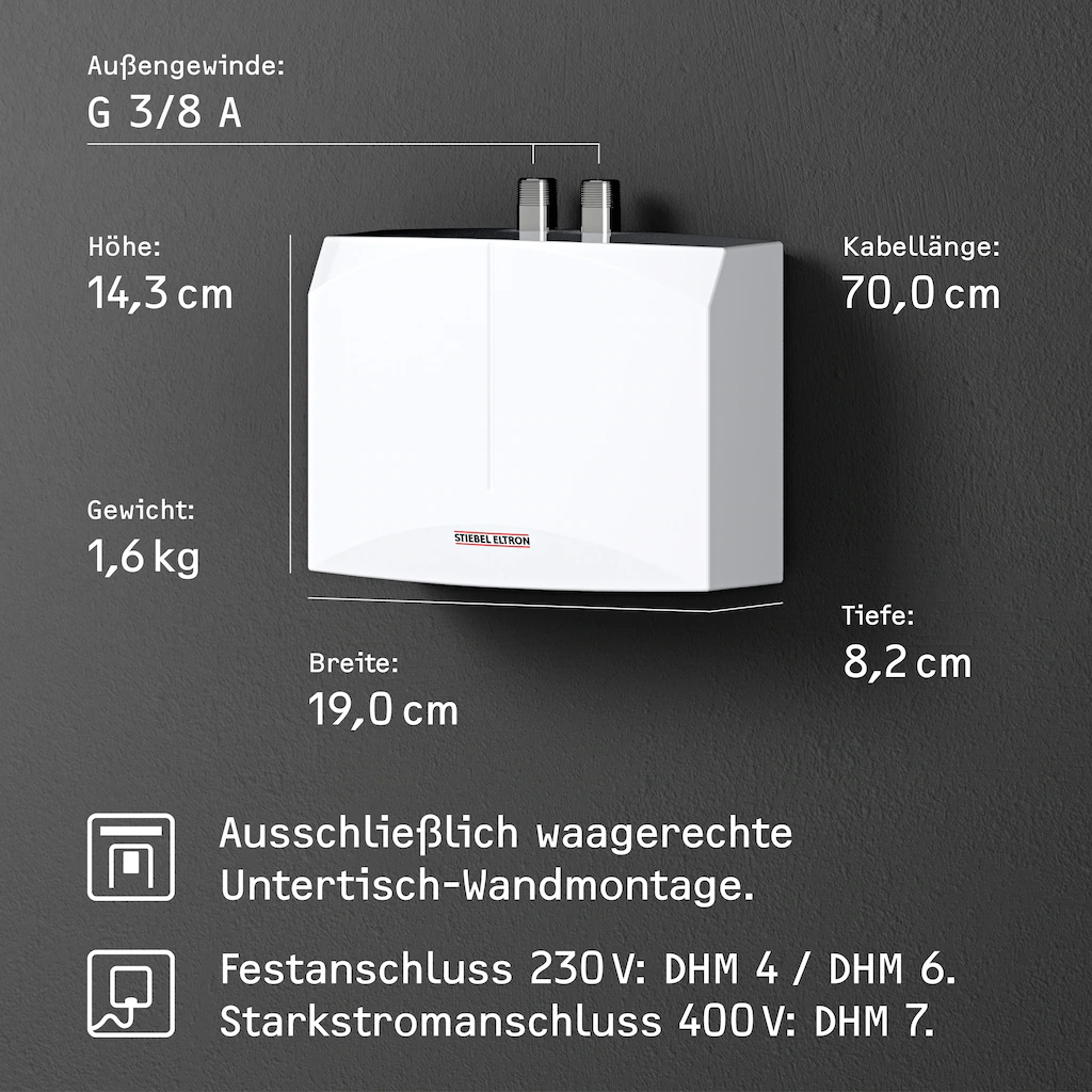 STIEBEL ELTRON Klein-Durchlauferhitzer »DHM 4 für Handwaschbecken, 4,4 kW, günstig online kaufen