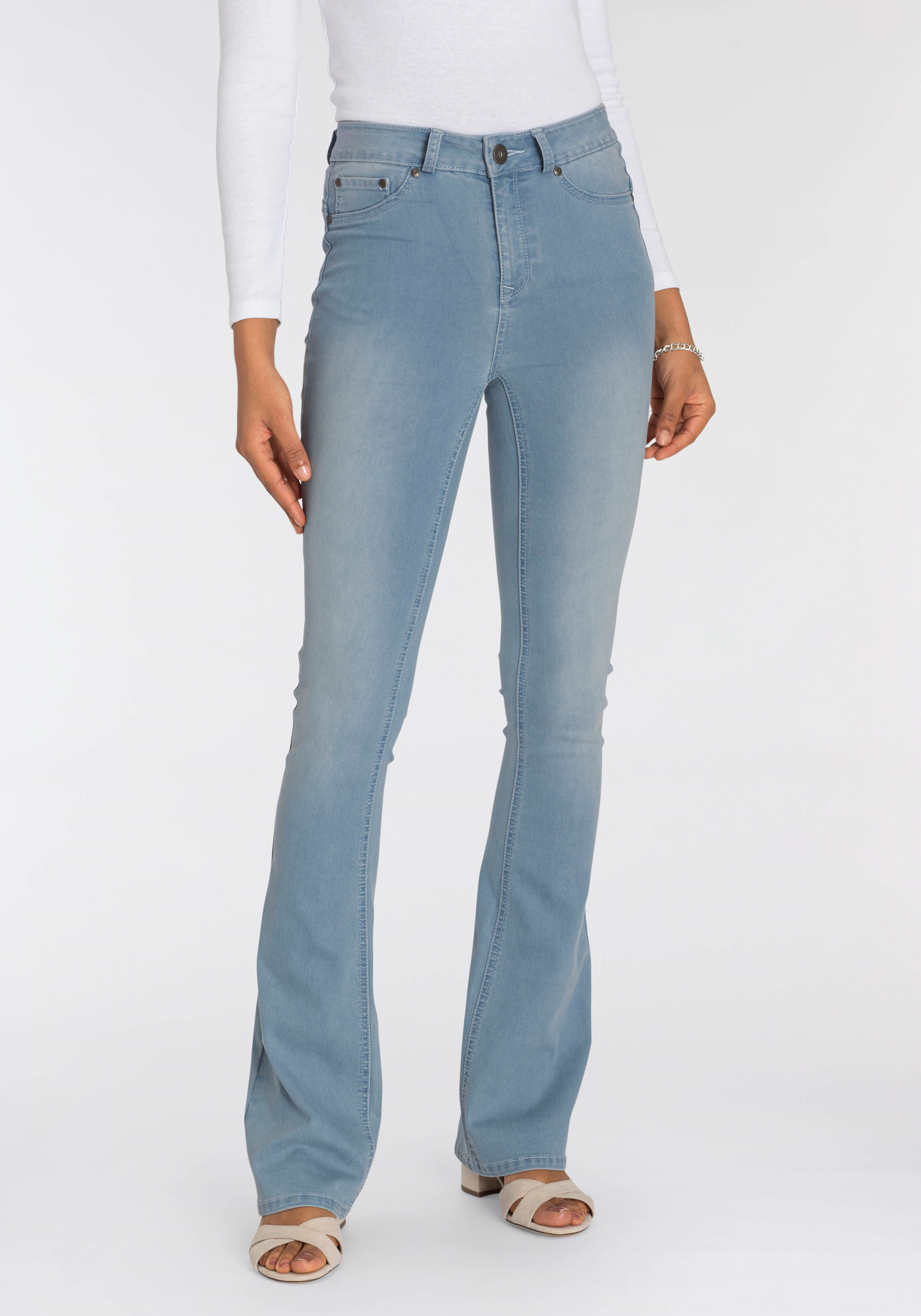 Arizona Bootcut-Jeans "Ultra Stretch", High Waist mit Shapingnähten günstig online kaufen