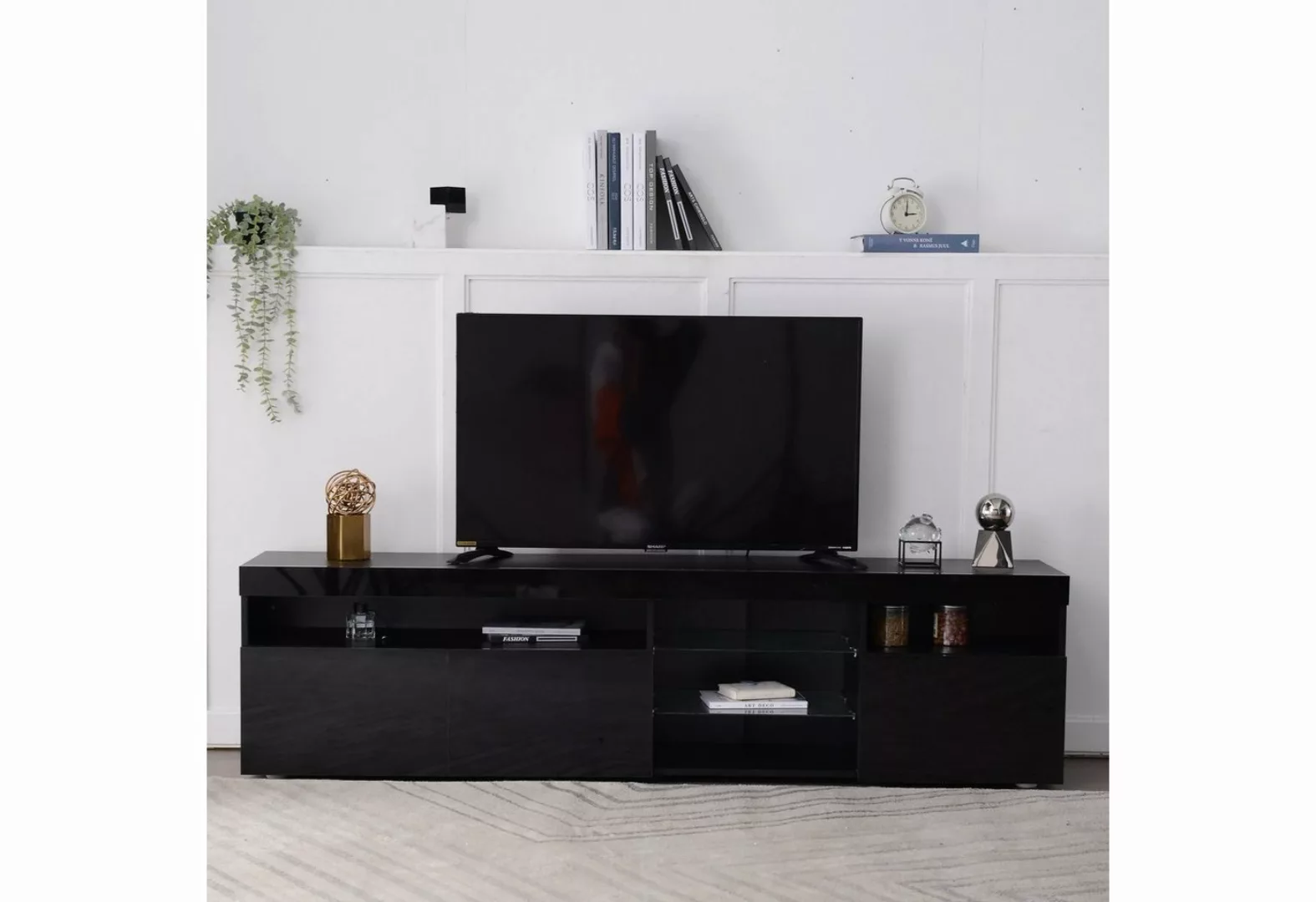 WISHDOR TV-Schrank Fernsehschrank TV-Lowboard Variable LED-Beleuchtung günstig online kaufen