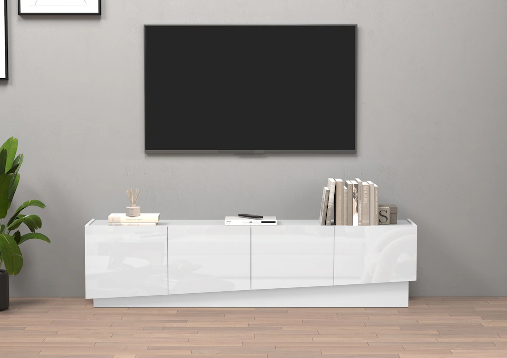 INOSIGN Lowboard "VELA, Lowboard, Breite 180 cm, Design mit schrägen Türen" günstig online kaufen