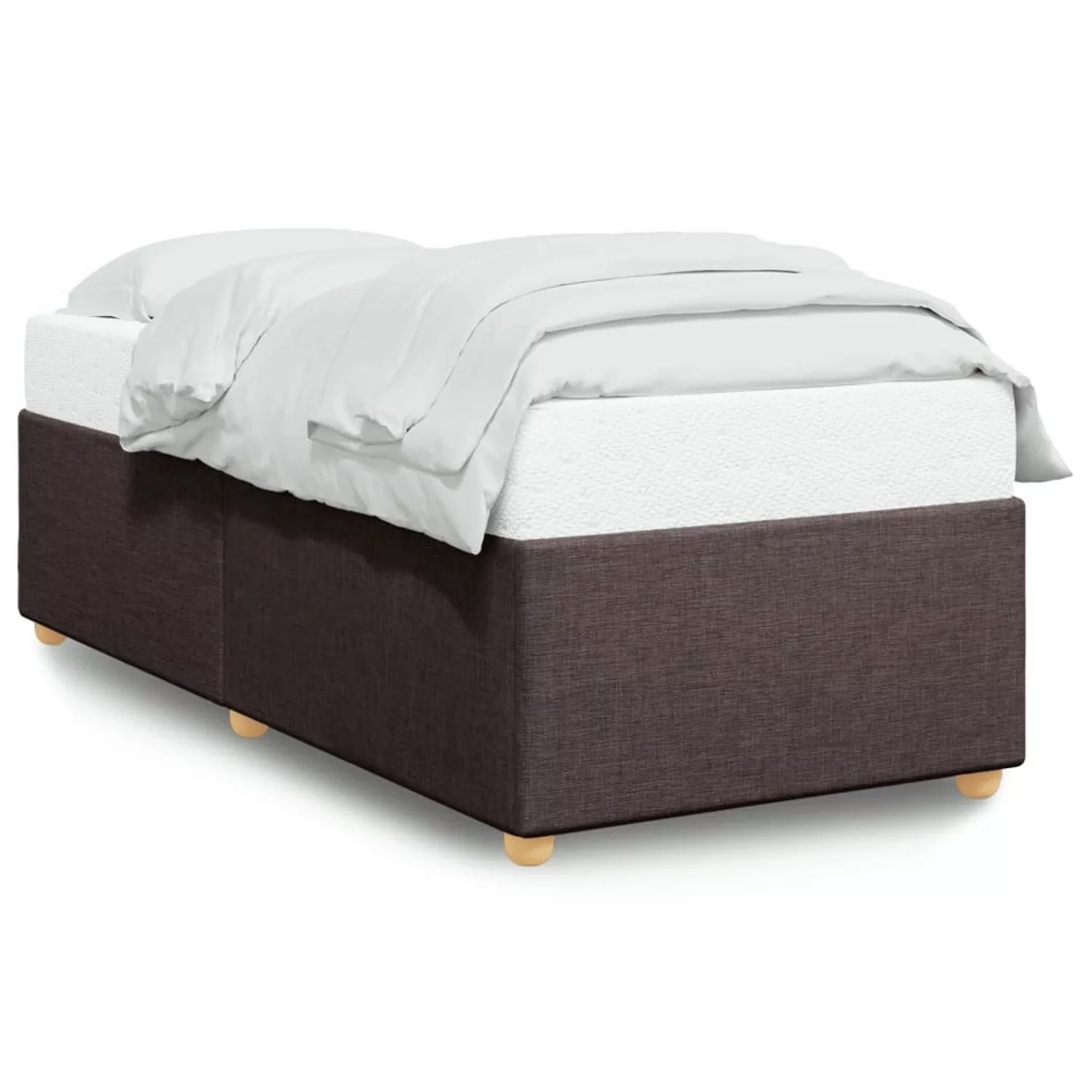 vidaXL Bett Bettgestell ohne Matratze Dunkelbraun 100x200 cm Stoff günstig online kaufen