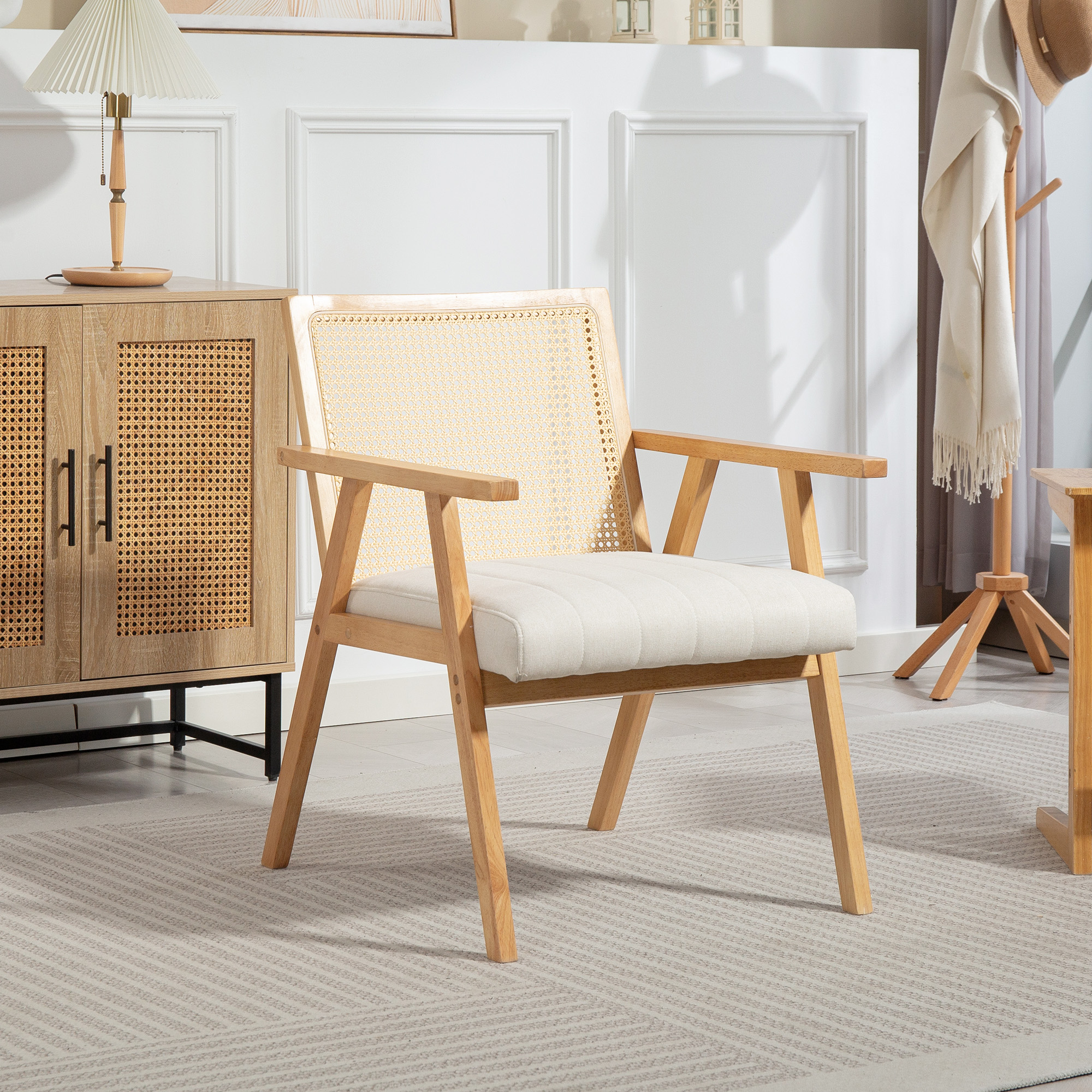 HOMCOM Relaxsessel für Wohn- oder Schlafzimmer, Rattansessel mit Rattanrück günstig online kaufen