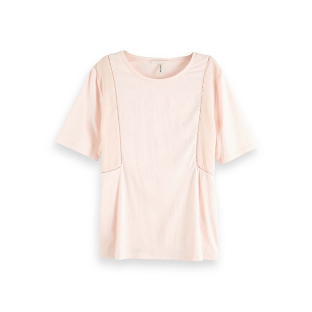 Maison Scotch T-Shirt Maison Scotch Damen Top Jersey Top With Woven Panels günstig online kaufen