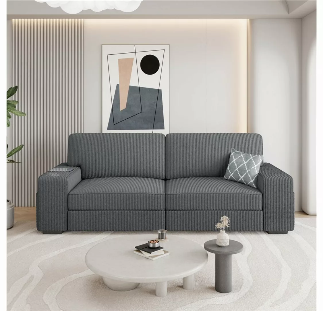 Yaheetech Sofa, Polstersofa aus Cordstoff mit Abnehmbare Kissen und Rückenl günstig online kaufen