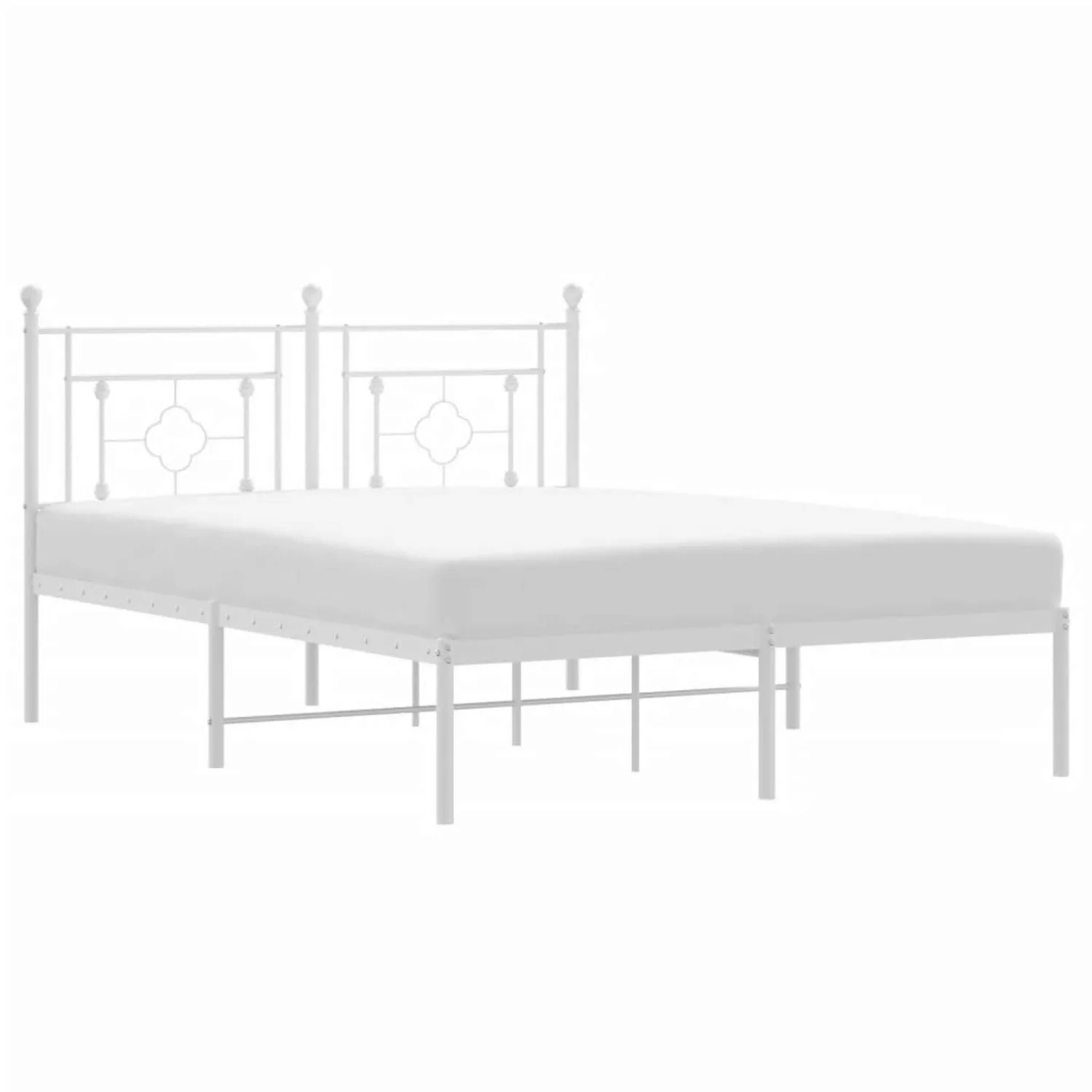 vidaXL Bettgestell mit Kopfteil Metall Weiß 140x200 cm Modell 181930158 günstig online kaufen