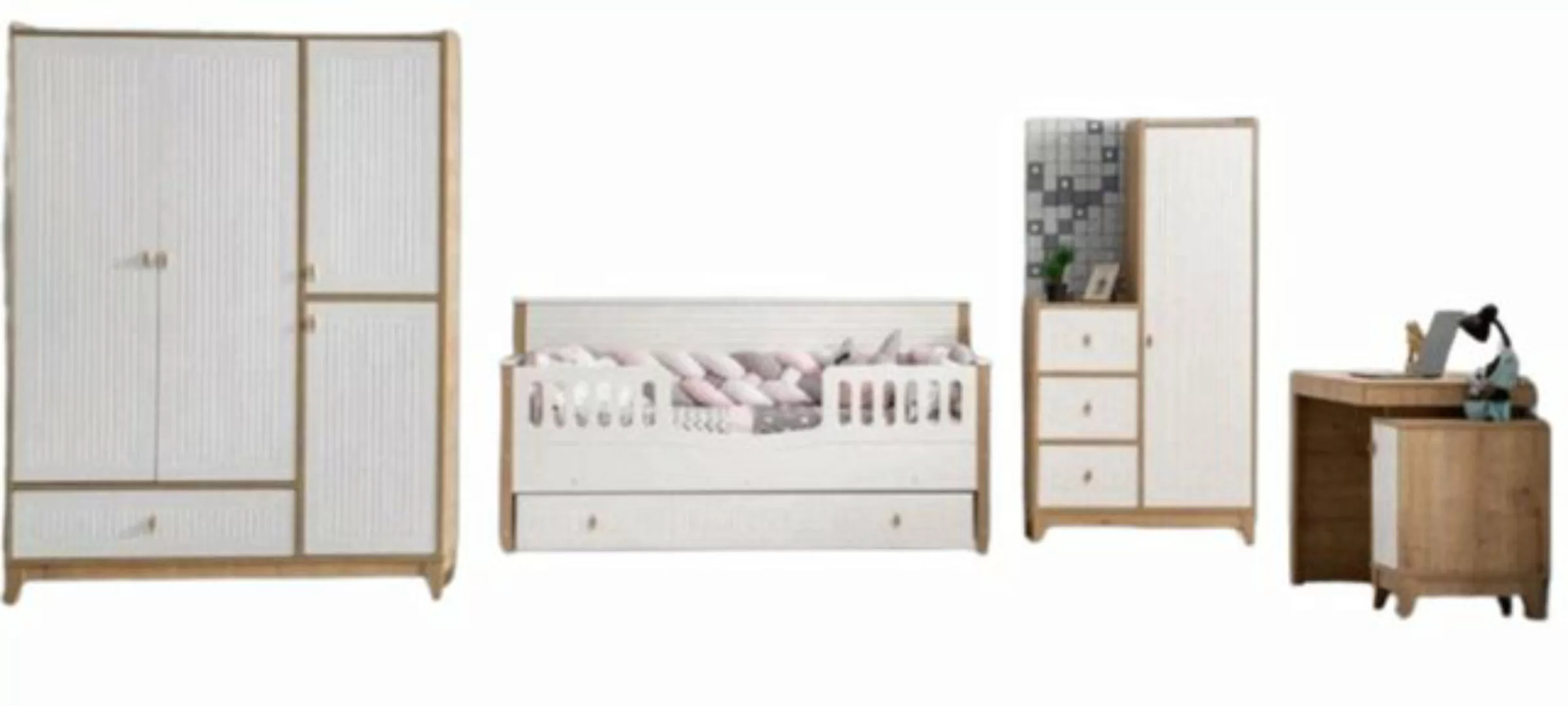 Xlmoebel Kinderbett Elegantes Kinderzimmer-Ensemble mit Bett, 2 Kleiderschr günstig online kaufen