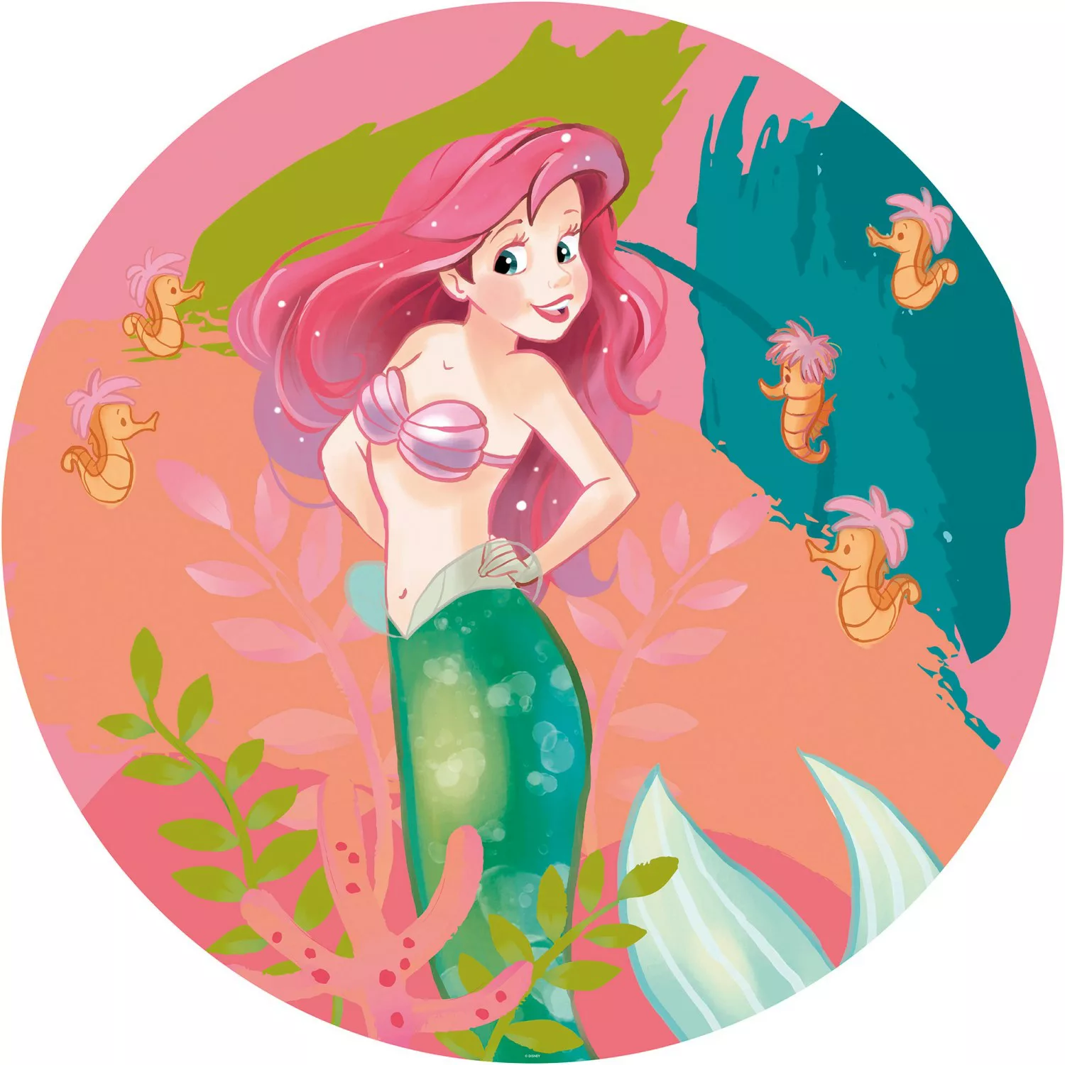 Disney Selbstklebende Runde Tapete Arielle Die Meerjungfrau Multicolor Ø 12 günstig online kaufen