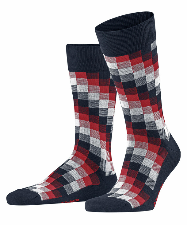 Burlington Graphic Check Herren Socken, 40-46, Blau, Streifen, Baumwolle, 2 günstig online kaufen