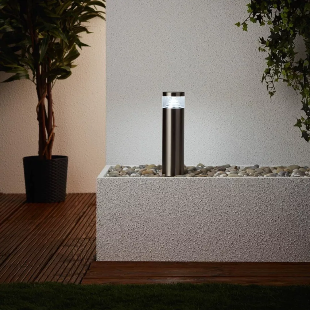 Brilliant LED-Außen-Sockelleuchte Avon Edelstahloptik 30 cm x 7,5 cm günstig online kaufen