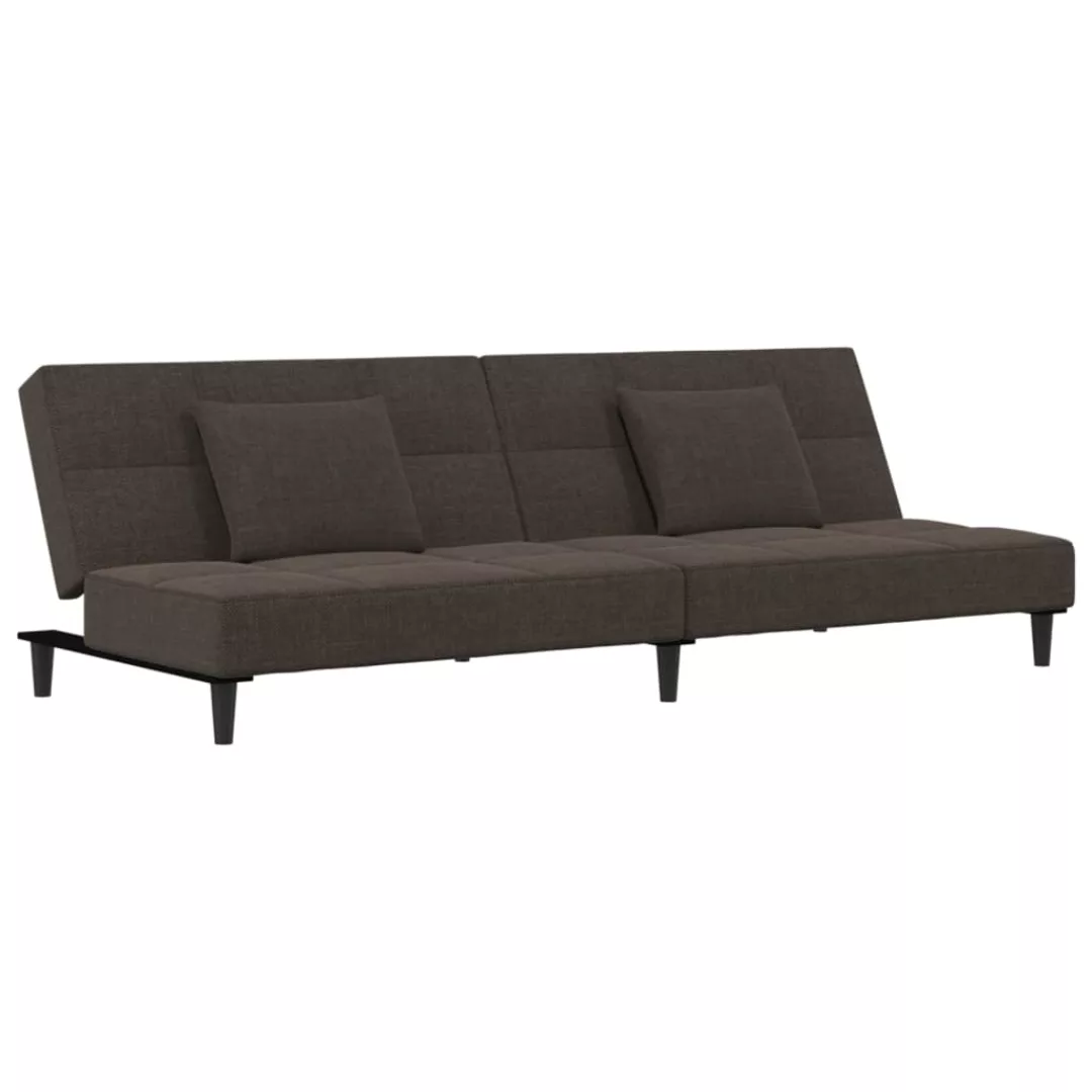 Vidaxl Schlafsofa 2-sitzer Mit 2 Kissen Braun Stoff günstig online kaufen