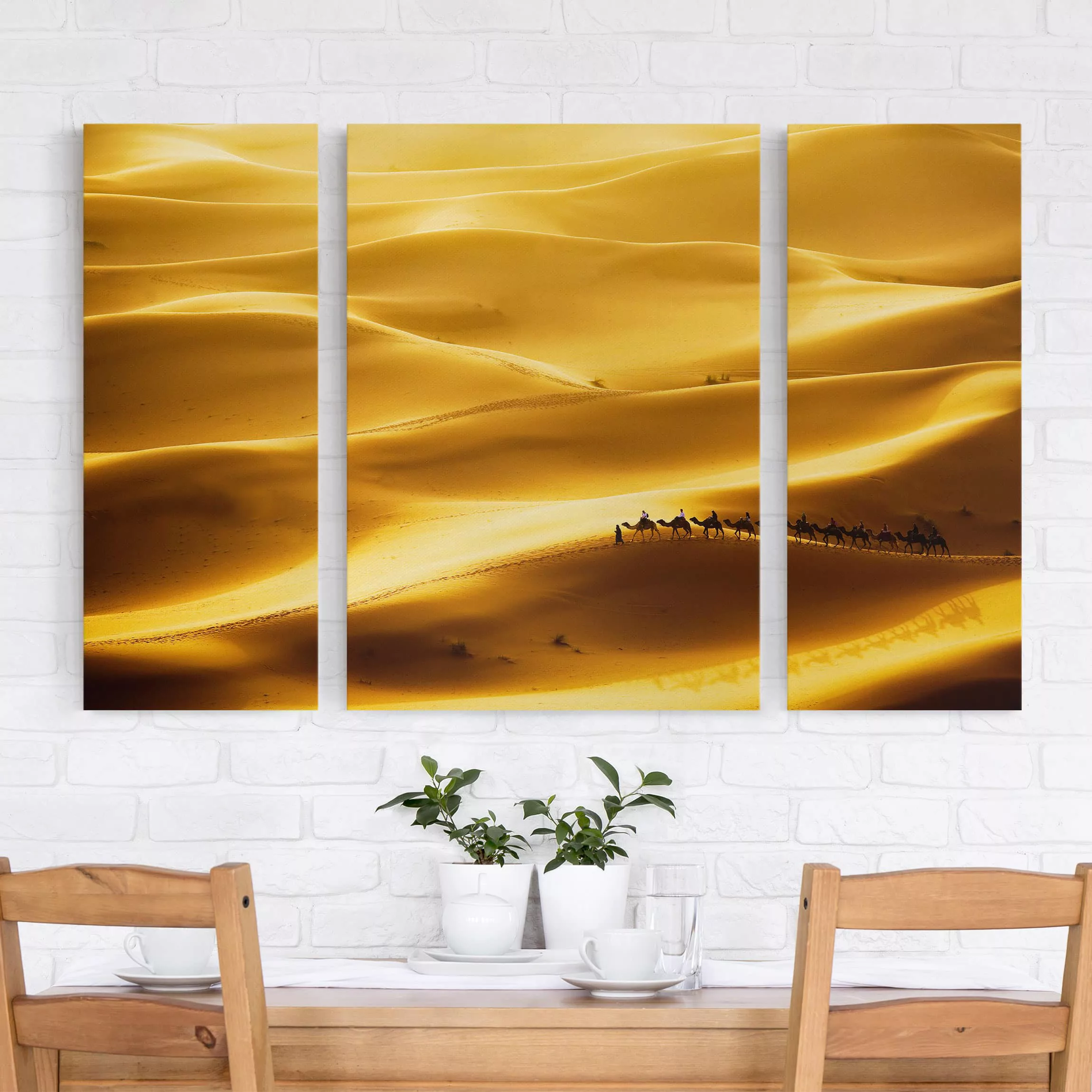 3-teiliges Leinwandbild Natur & Landschaft - Querformat Golden Dunes günstig online kaufen