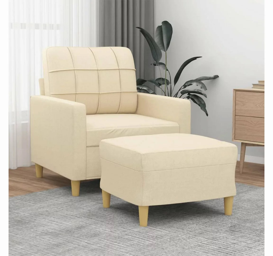 vidaXL Sofa Sofa mit Hocker Stoff verschiedene Farben, Creme günstig online kaufen