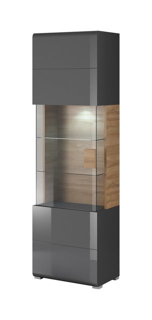 Beautysofa Vitrine TOLEDO (2 Farben zur Auswahl: weiß + weiß glänzend / ant günstig online kaufen