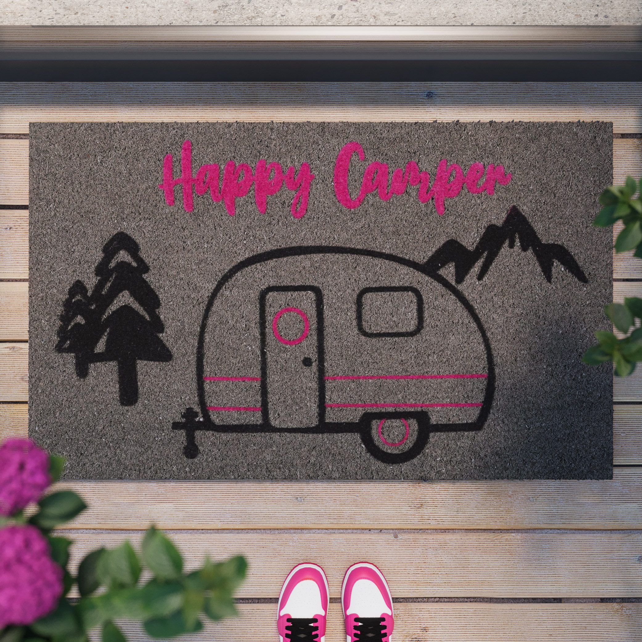 Wecon home Fußmatte Happy Camper, rechteckig, günstig online kaufen