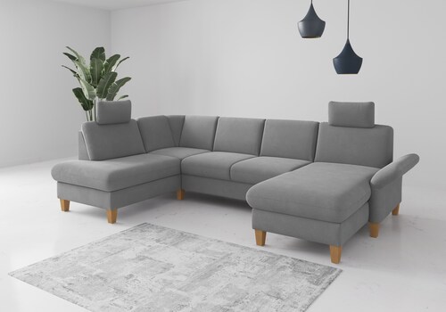 Home affaire Wohnlandschaft "Rochelle, U-Form", optional mit Armteilverstel günstig online kaufen
