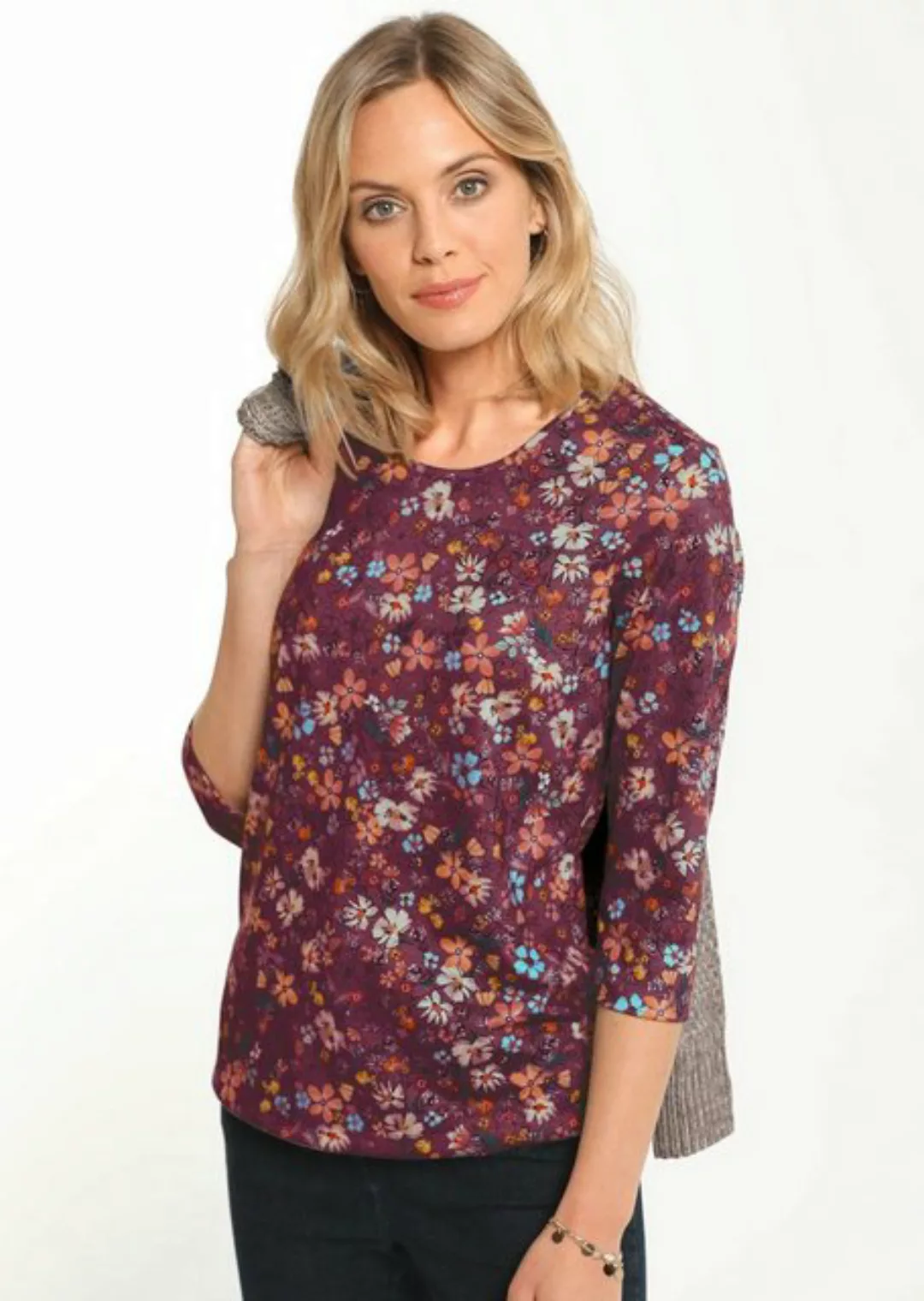 GOLDNER Print-Shirt Raffiniertes Druckshirt mit 3/4-Arm günstig online kaufen