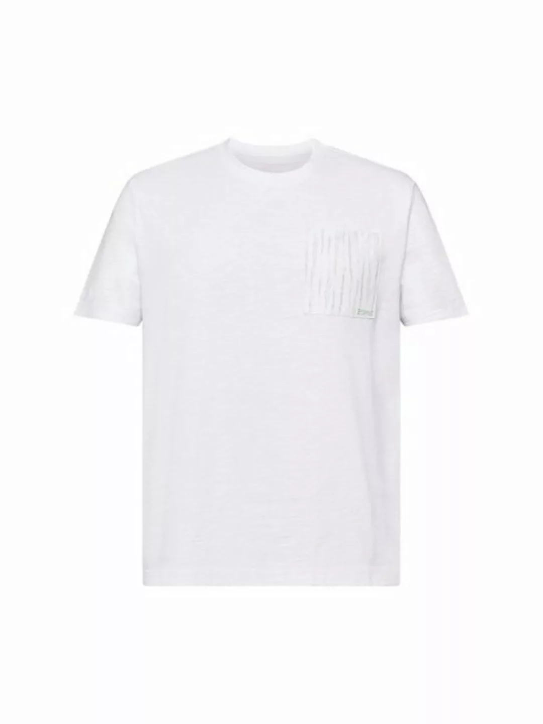 Esprit T-Shirt Slub-T-Shirt aus Baumwolle mit Logo (1-tlg) günstig online kaufen