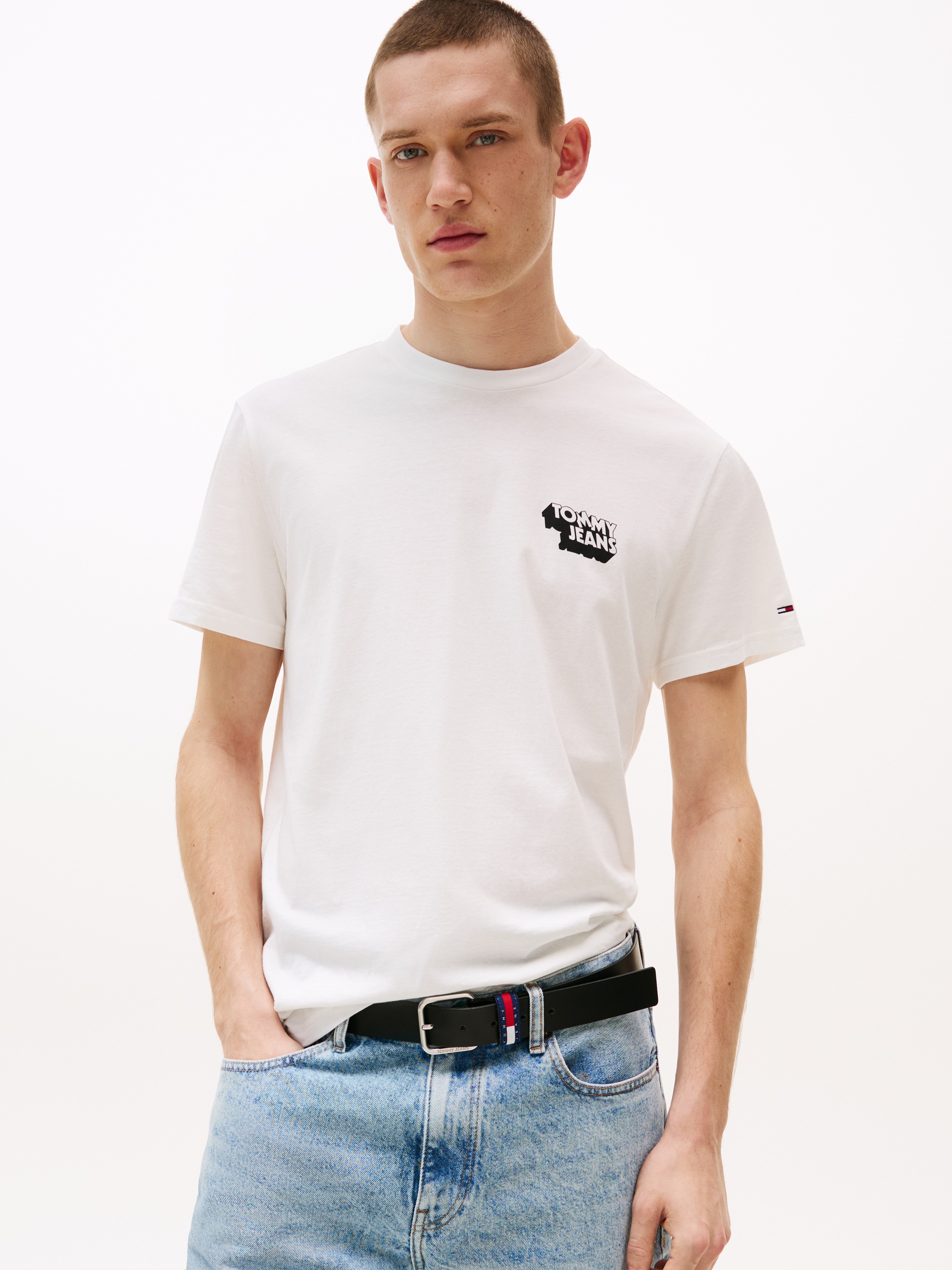 Tommy Jeans T-Shirt "TJM SLIM STACK LOGO TEE EXT", Mit Rundhalsausschnitt günstig online kaufen