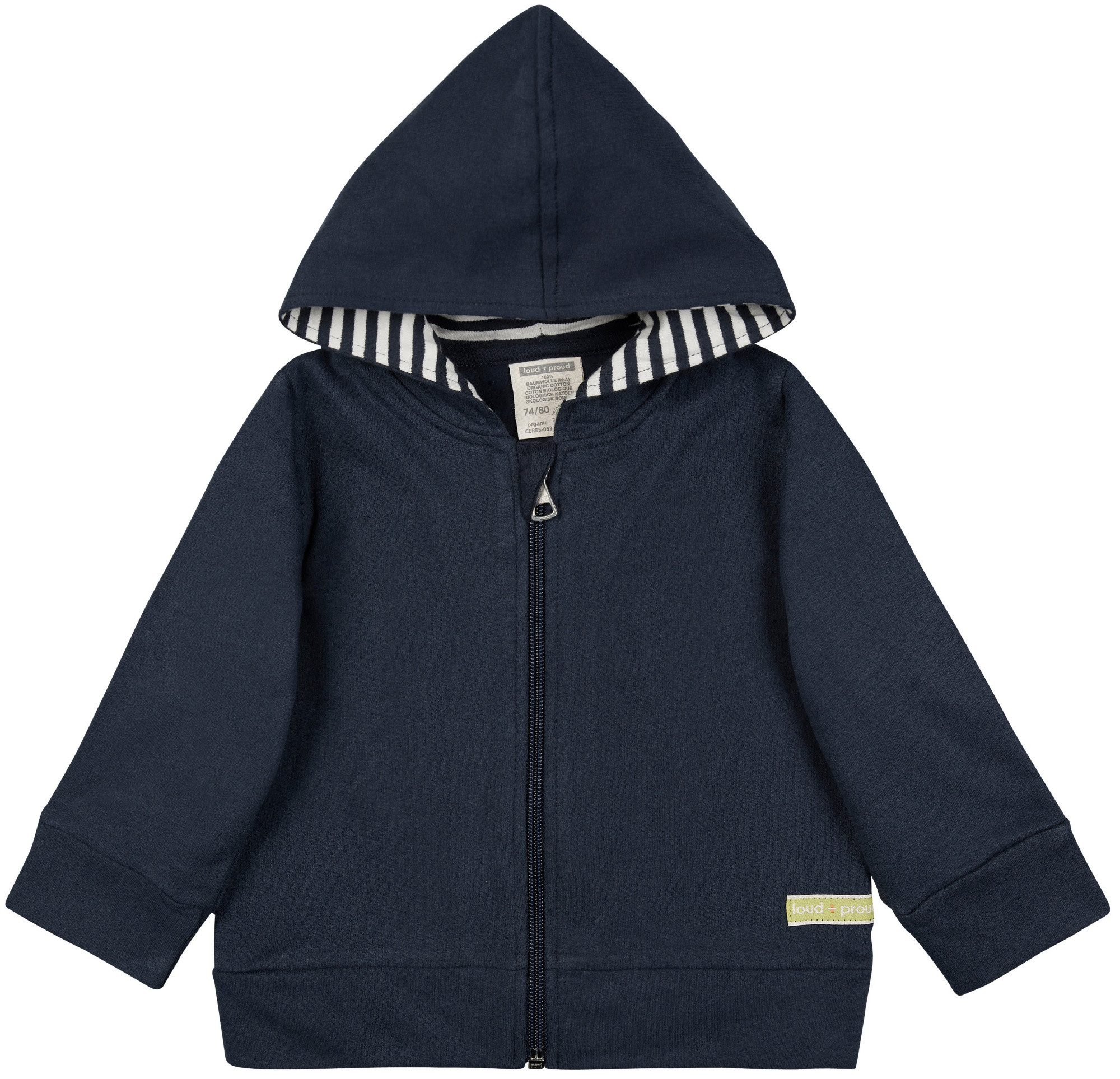 loud + proud Kapuzensweatjacke einfarbig Bio günstig online kaufen