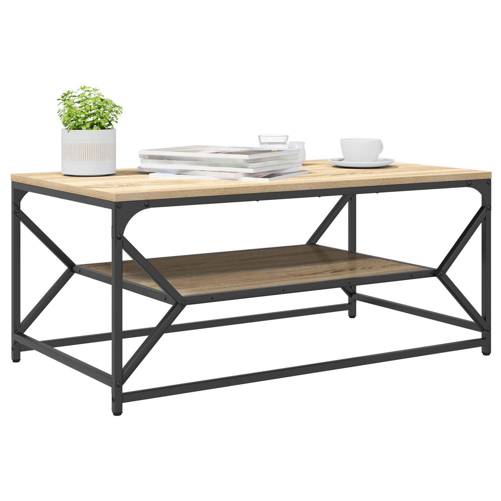 vidaXL Couchtisch Couchtisch mit Ablage Sonoma günstig online kaufen