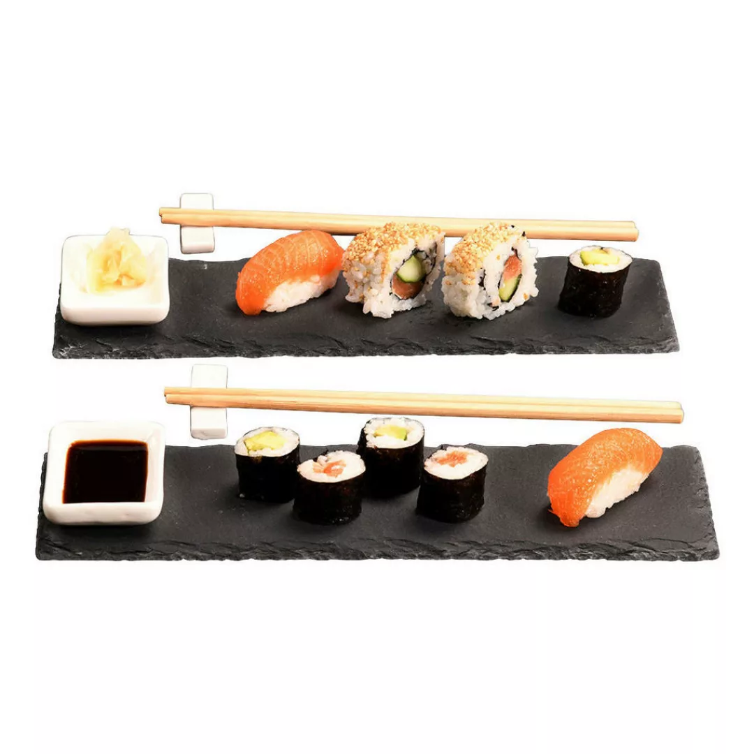 Kesper Sushi-Set grau Schiefer B/L: ca. 10x30 cm günstig online kaufen