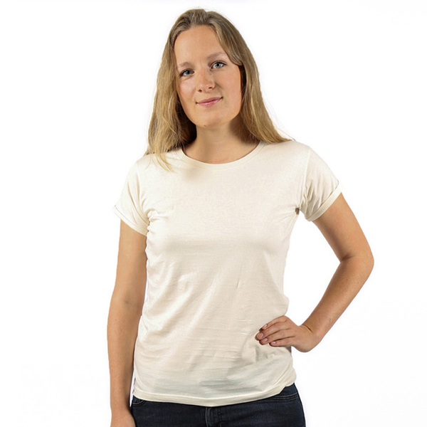 Frauen T-shirt Basic Aus Bio-baumwolle Mit Roll-sleeves. Made In Tanzania günstig online kaufen