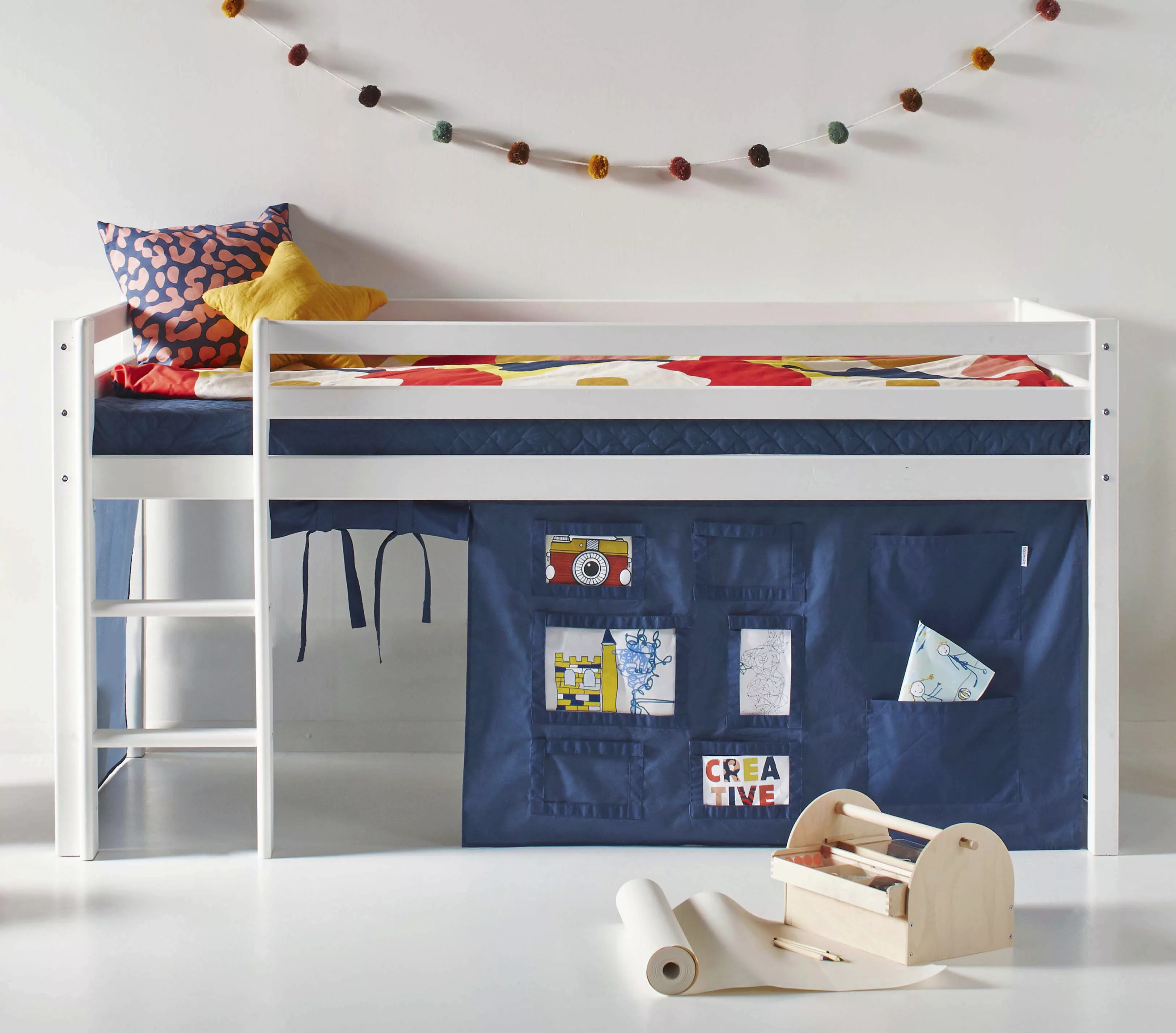 Hoppekids Hochbett "ECO Dream, Kinderbett, Spielbett, Halbhohes Bett aus Ma günstig online kaufen