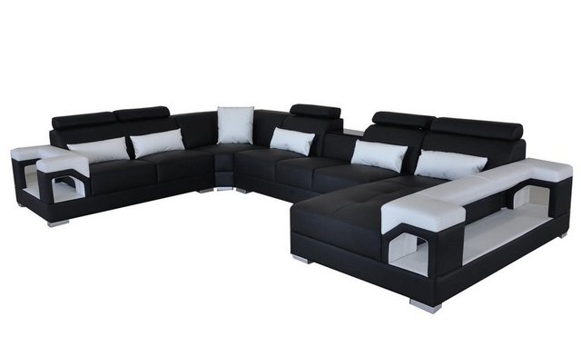 Xlmoebel Sofa Neu Moderne U-förmige Ledercouch-Wohnlandschaft Ecksofa-Garni günstig online kaufen