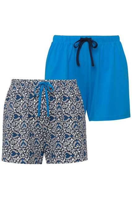 Ulla Popken Pyjamahose Schlaf-Shorts 2er-Pack uni/ gemustert Elastikbund günstig online kaufen