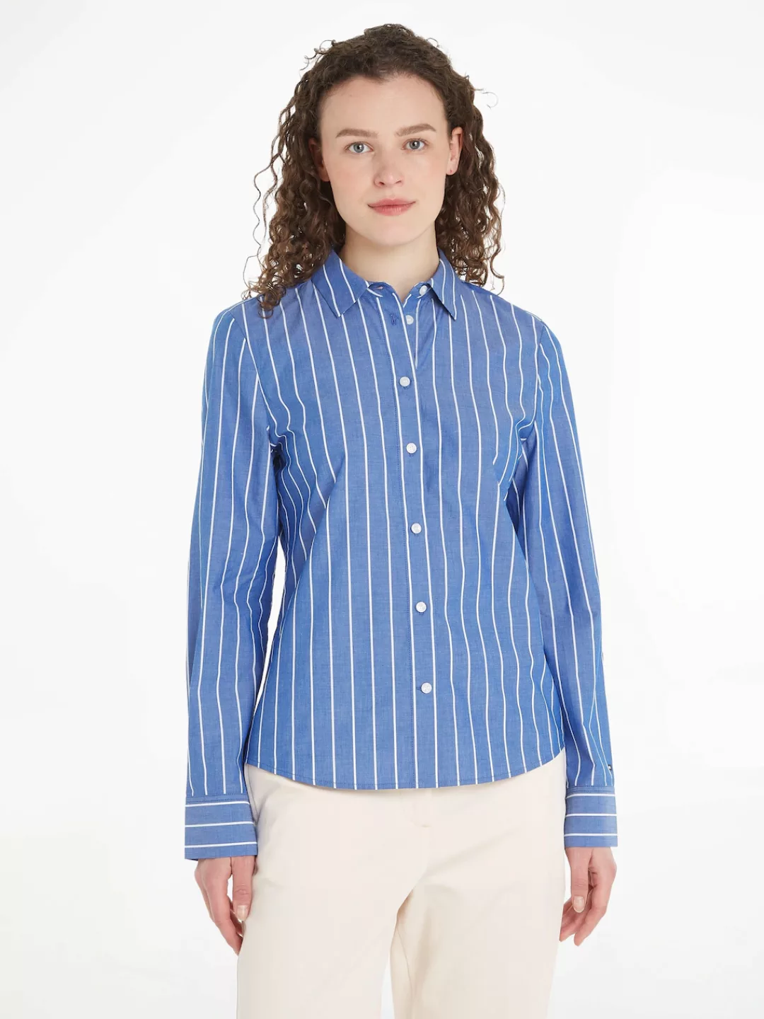 Tommy Hilfiger Hemdbluse BASEBALL STRIPE REGULAR SHIRT mit Logostickerei günstig online kaufen