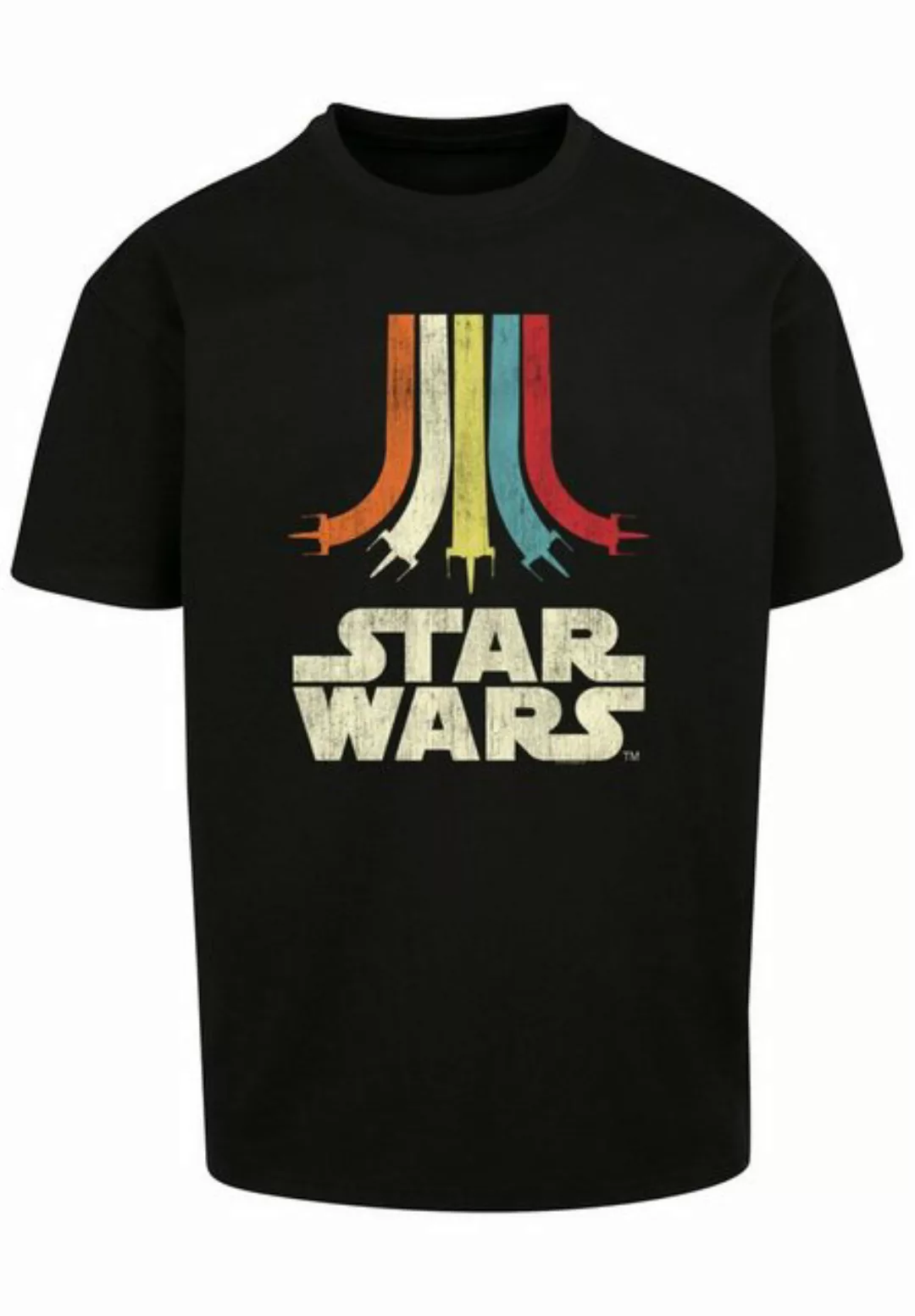 F4NT4STIC Kurzarmshirt Herren Star Wars Retro Rainbow -BLK with Heavy Overs günstig online kaufen