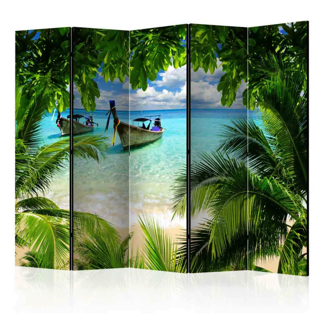 5 Elementen Paravent mit Urlaub Motiv 225 cm breit günstig online kaufen