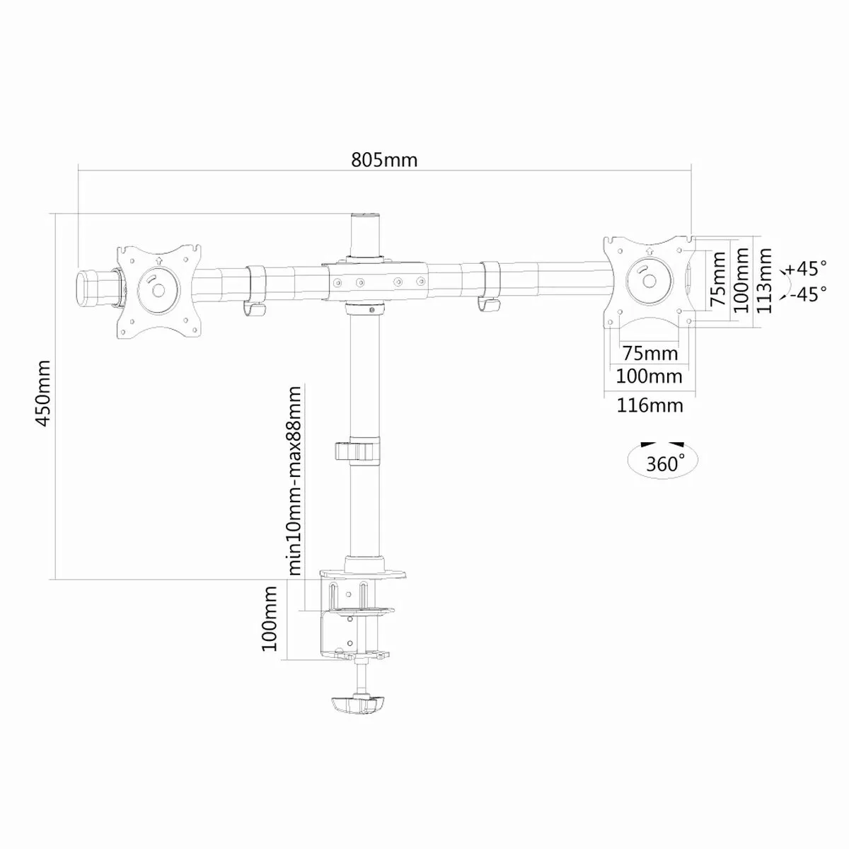 Tv Halterung Neomounts Fpma-dcb100dblack 27" 10" 10 Kg günstig online kaufen